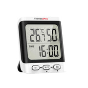 TP152 Digital Temperature and Humidity Monitor Digital Hygrometer with Temperature, Humidity and Clock LCD Display